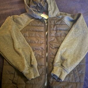 Boys’ Gray and Black Hooded Jacket